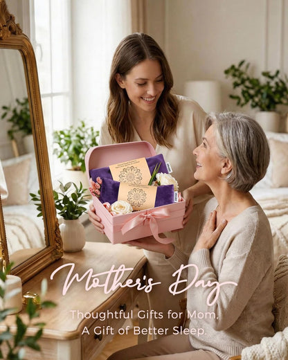 Entspannungsgeschenk für Frauen – Gewichtete Augenmaske für Schlaf, Yoga, Spa, Meditation – Lavendel-Augenkissen beheizbar gegen Kopfschmerzen, Nebenhöhlen & trockene Augen – Feuchte Wärmemaske – Geburtstagsgeschenk für Mama (Lila)
