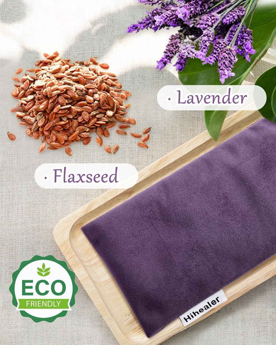 Entspannungsgeschenk für Frauen – Gewichtete Augenmaske für Schlaf, Yoga, Spa, Meditation – Lavendel-Augenkissen beheizbar gegen Kopfschmerzen, Nebenhöhlen & trockene Augen – Feuchte Wärmemaske – Geburtstagsgeschenk für Mama (Lila)