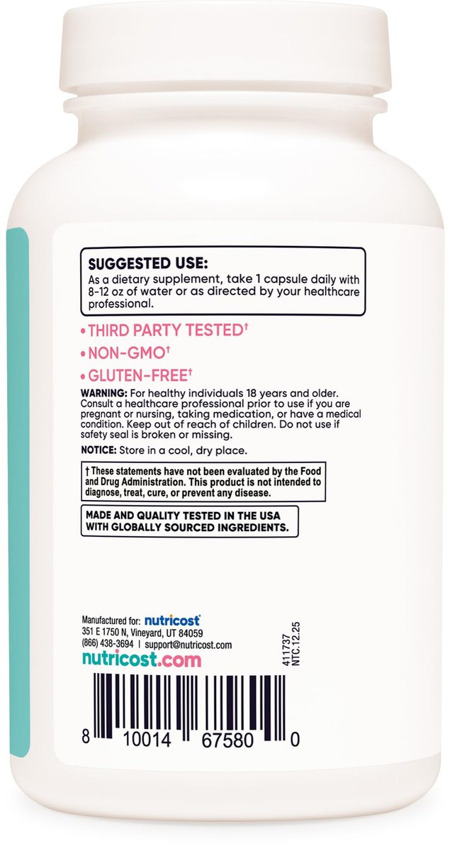 Nutricost Mönchspfeffer-Extrakt für Frauen – 120 Kapseln für 120 Portionen – Mit Dong Quai & Ingwerwurzel, Vegan