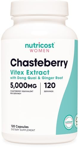 Nutricost Mönchspfeffer-Extrakt für Frauen – 120 Kapseln für 120 Portionen – Mit Dong Quai & Ingwerwurzel, Vegan