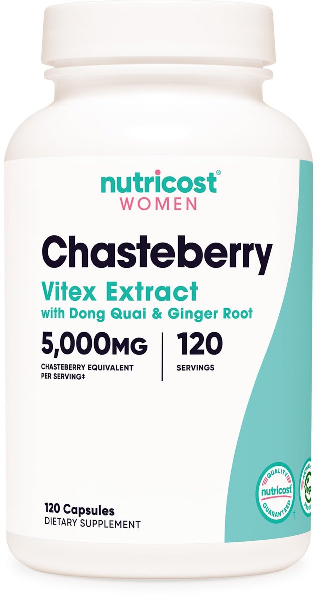 Nutricost Mönchspfeffer-Extrakt für Frauen – 120 Kapseln für 120 Portionen – Mit Dong Quai & Ingwerwurzel, Vegan