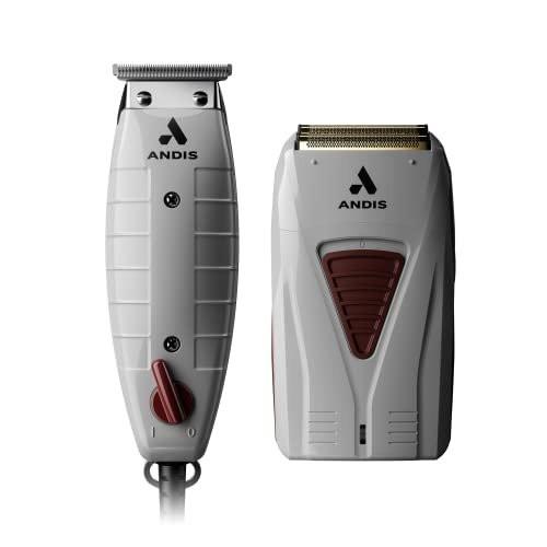 Andis 17270 Finishing Combo: T-Outliner Trimmer & Pro Foil Lithium Titanium Foil Shaver – Professionelles Finish für Bart und Haare
