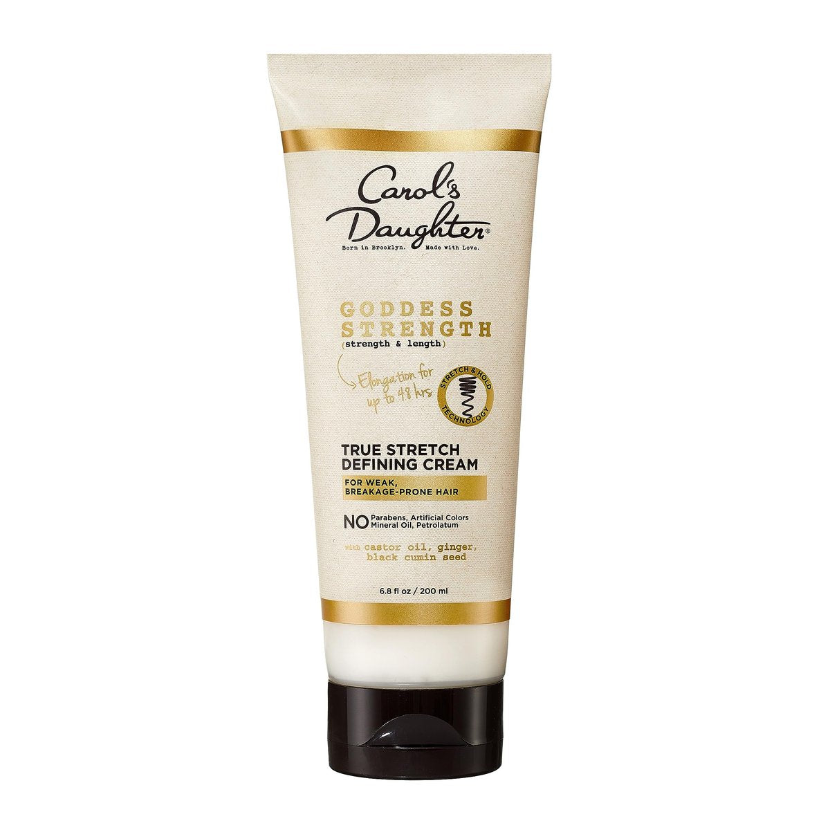 Carol's Daughter Goddess Strength True Stretch Defining Hair Cream für Wellen, Locken und Spiralen – Curl Defining Cream mit Rizinusöl, 200 ml