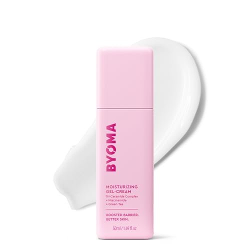 BYOMA Feuchtigkeits-Gel-Creme - Barrier-Repair-Creme/Gel-Gesichtslotion mit Niacinamid und Grüntee - Ceramid-Gesichtsfeuchtigkeitscreme für trockene Haut - Alkoholfrei, ölfreie Gesichtsfeuchtigkeitscreme - 50 ml