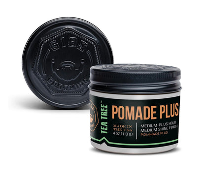 GIBS Tea Tree Pomade Plus – Mittlerer bis starker Halt mit mittlerem bis hohem Glanz, saubere Inhaltsstoffe, hergestellt in den USA, 118 ml
