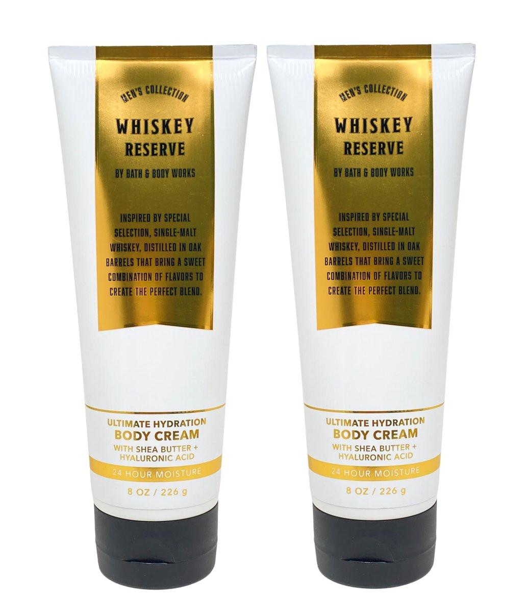 Bath & Body Works Whiskey Reserve Herrenkollektion – Ultimative Feuchtigkeitspflege Ultra Shea Cream 2er-Pack (8 oz pro Tube) – Weiß