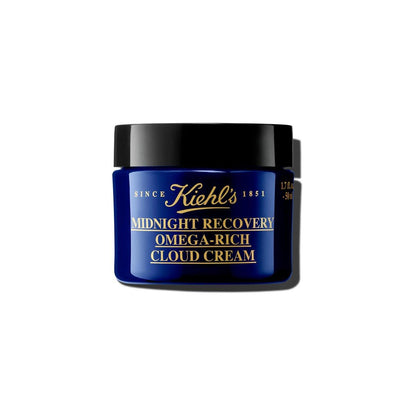 Kiehl's Midnight Recovery Omega Rich Botanical Night Cream – Erneuernde Nachtpflege mit Omega-Ölen für eine gestärkte Hautbarriere, 50 ml
