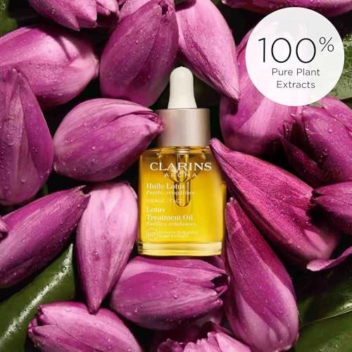 Clarins Lotus Gesichtsöl | Hydratisiert, tonisiert und balanciert die Haut | Verfeinert sichtbar die Poren | Reduziert feine Linien | Die Haut fühlt sich sofort samtig an* | 100% natürliche Pflanzenextrakte | Für ölige bis Mischhaut