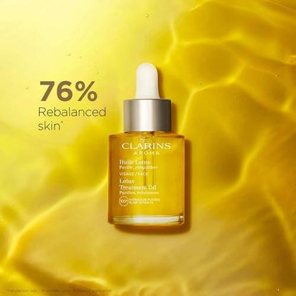 Clarins Lotus Gesichtsöl | Hydratisiert, tonisiert und balanciert die Haut | Verfeinert sichtbar die Poren | Reduziert feine Linien | Die Haut fühlt sich sofort samtig an* | 100% natürliche Pflanzenextrakte | Für ölige bis Mischhaut