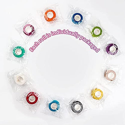 Lenicany 12er-Pack 1" x 5 Yards Selbstklebende Bandage, Elastische, atmungsaktive, selbsthaftende Wickel für Haustiere, Sportverband für Erste Hilfe, Sportverletzungen & Schutz, 12 Farben