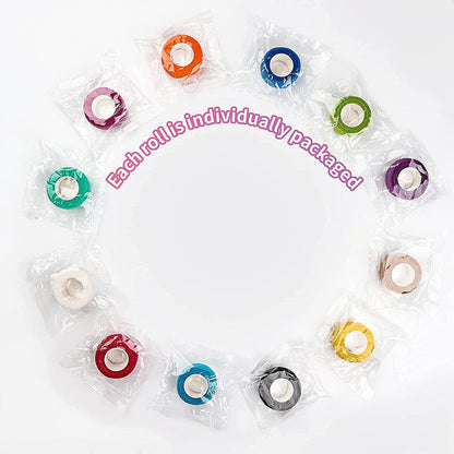Lenicany 12er-Pack 1" x 5 Yards Selbstklebende Bandage, Elastische, atmungsaktive, selbsthaftende Wickel für Haustiere, Sportverband für Erste Hilfe, Sportverletzungen & Schutz, 12 Farben