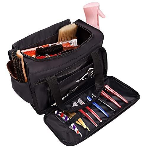 Barberplan Friseur-Tasche für Haarschneideutensilien, Kosmetiktasche für Stylisten, große Tragetasche für Reisen, schwarz