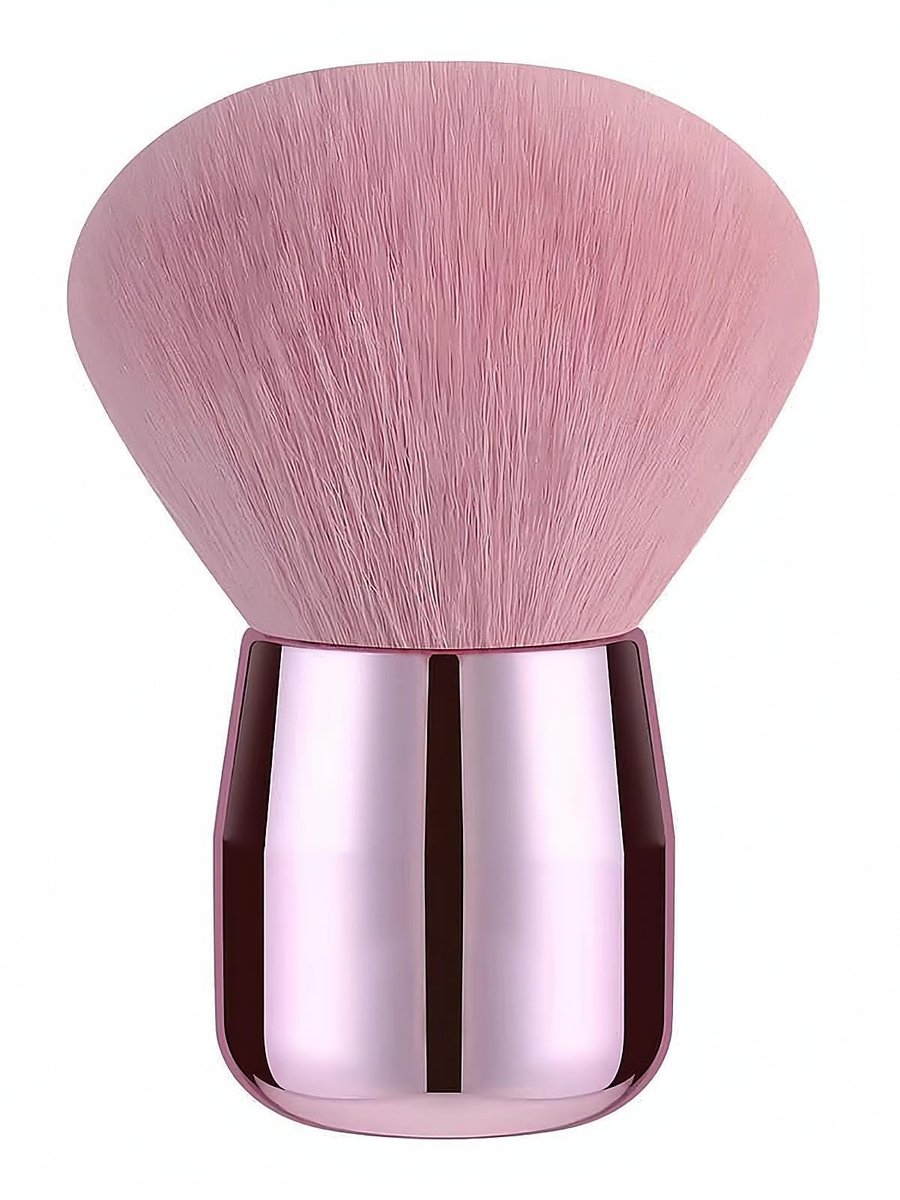 RUNGANG Nagelstaubpinsel für Acryl- und Dip-Puder – Weicher Kabuki-Nagelreiniger für Maniküre, Make-up, Nagelkunst – Rosa Griff