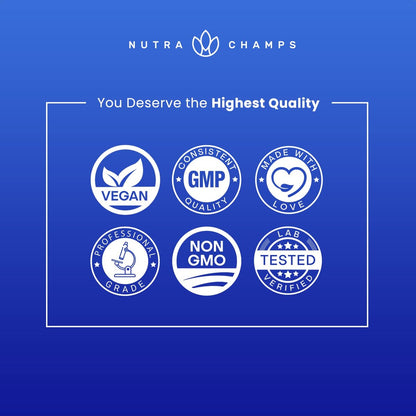 NutraChamps Calm Gummies – Stressgummis mit Ashwagandha, L-Theanin, GABA, Vitamin B6 & Zitronenmelisse – Unterstützt Stimmung, Fokus & Stressabbau – Natürliche Beere, 90 Gummis