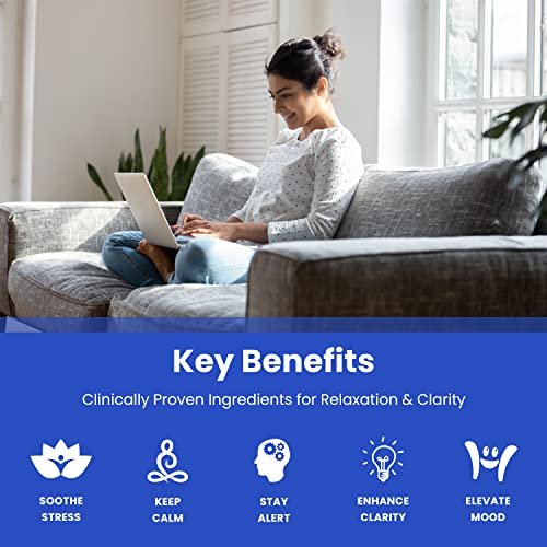 NutraChamps Calm Gummies – Stressgummis mit Ashwagandha, L-Theanin, GABA, Vitamin B6 & Zitronenmelisse – Unterstützt Stimmung, Fokus & Stressabbau – Natürliche Beere, 90 Gummis
