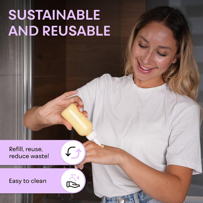 BRIGHTFROM Twist Top Applikatorflaschen, 4 Unzen leere Plastikflaschen, nachfüllbar, offen/geschlossen Düse, auslaufsicher, Mehrzweck, 3er Pack