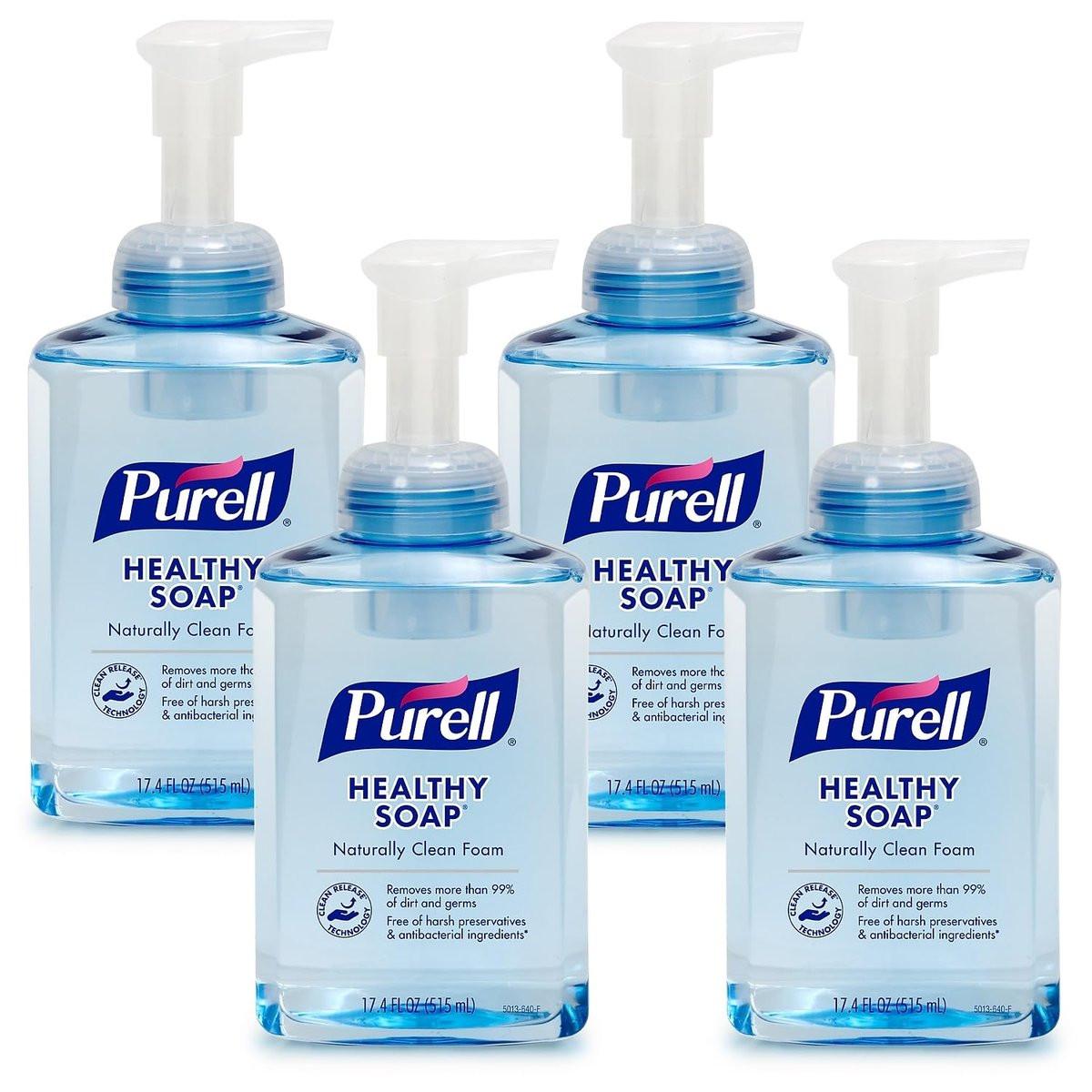 PURELL CRT Healthy Soap Natürlich Sauberer Schaum, 17,4 fl oz Handseife Tischpumpflasche (4er-Pack) - 5013-04