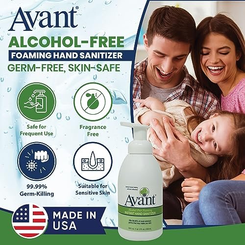 Avant® Alkoholfreier Schaum-Handdesinfektor, 18 oz Flasche 2er-Pack Großpackung