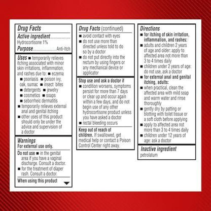 Cortizone-10 Maximum Strength Wasserbeständige Juckreizlindernde Salbe, 1% Hydrocortison, Schnellwirkend, Anti-Juckreiz-Creme für Insektenstiche, Hautausschlag, Ekzeme, Psoriasis, Giftefeu, -eiche, -sumach & mehr, 56 g