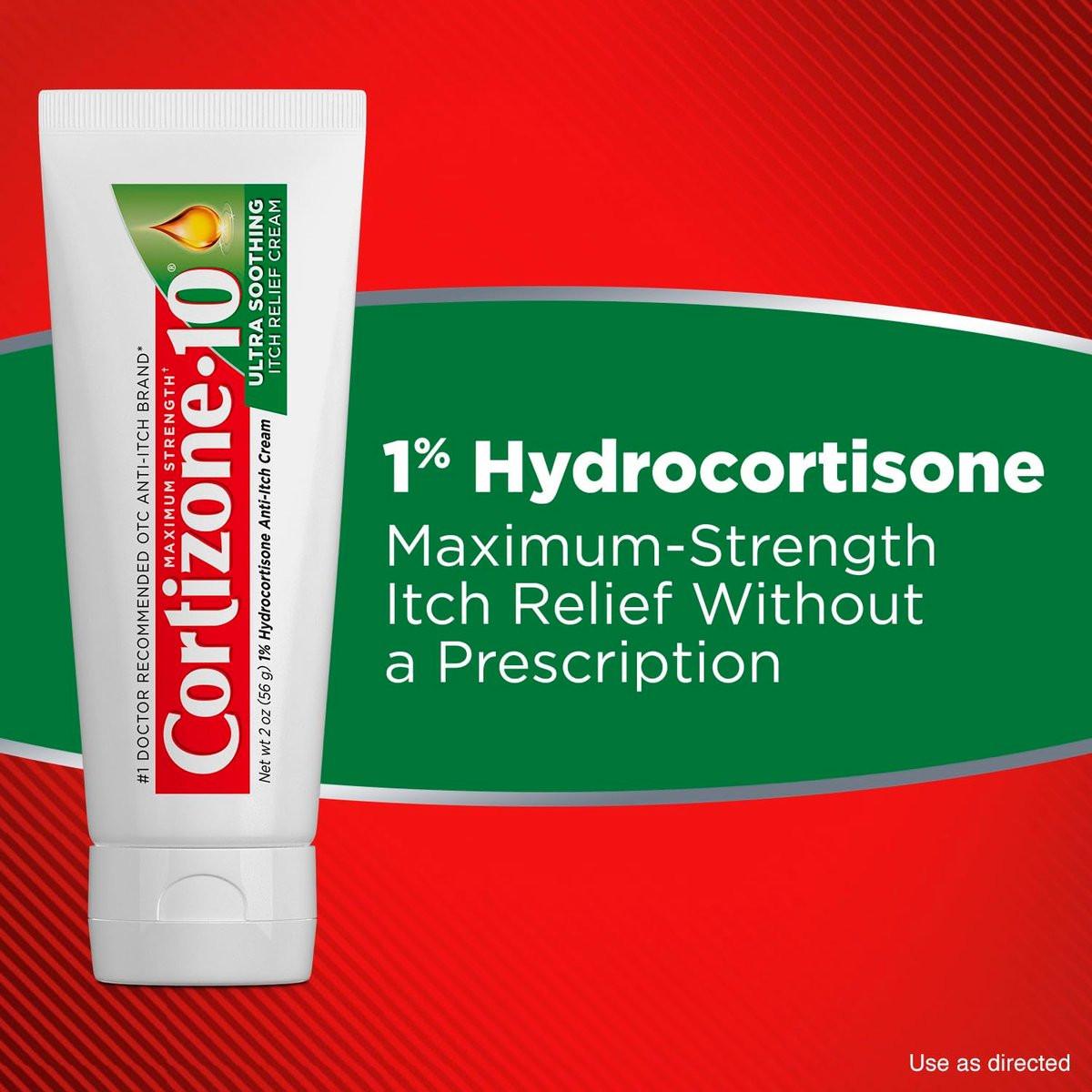Cortizone-10 Maximum Strength Ultra Soothing Juckreiz-Creme, 1% Hydrocortison, Schnell wirkende Anti-Juckreiz-Creme gegen Insektenstiche, Ausschlag, Ekzeme, Psoriasis, Giftefeu, Eichen, Sumach & mehr, 57 g