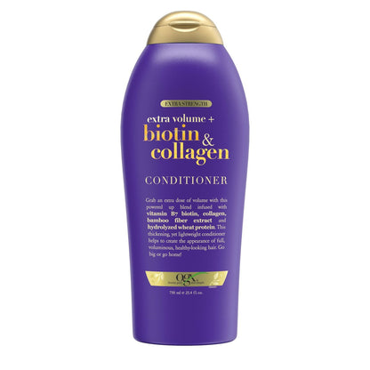 OGX Biotin & Collagen Extra Strength Volumizing Conditioner für dickeres, volleres Haar, 750 ml