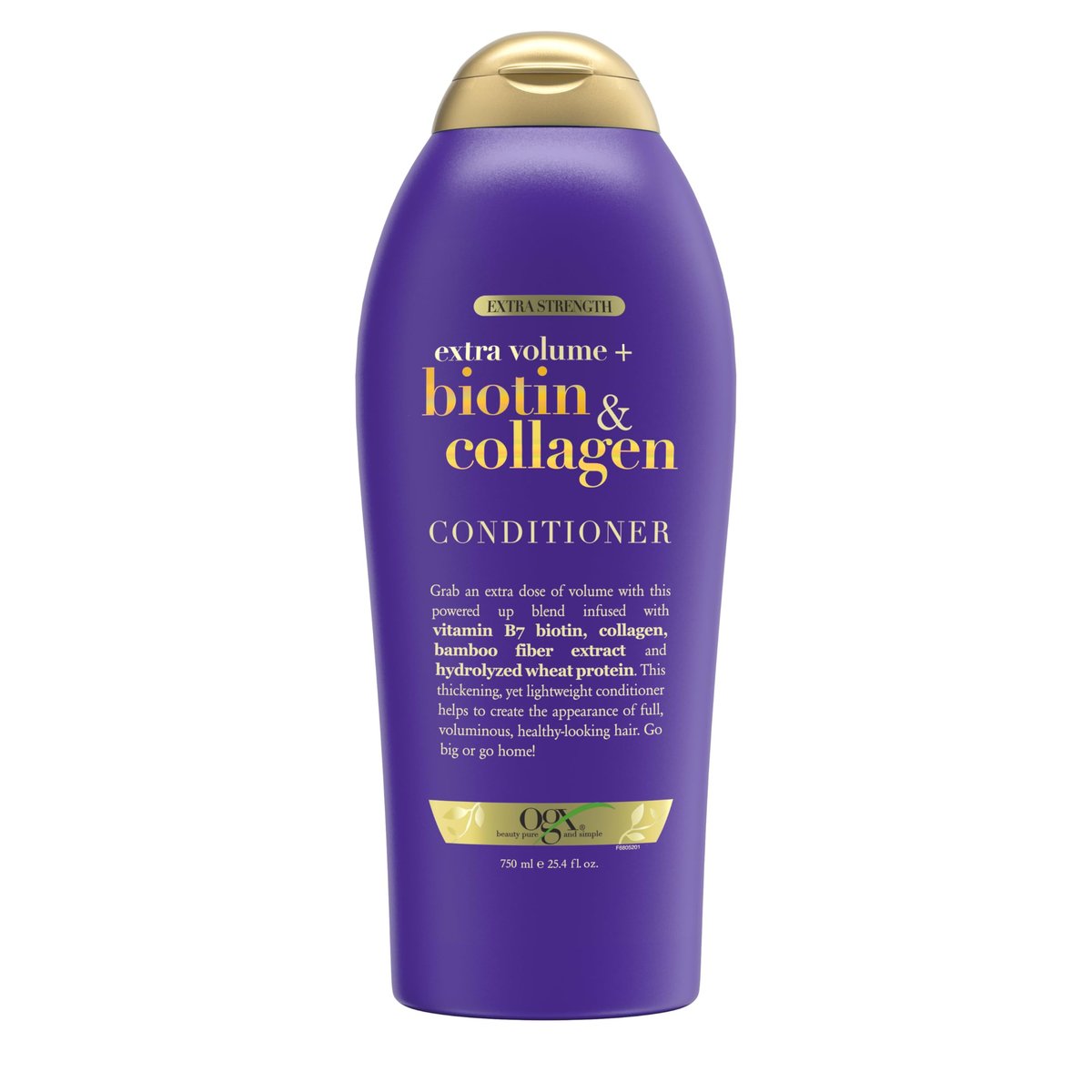 OGX Biotin & Collagen Extra Strength Volumizing Conditioner für dickeres, volleres Haar, 750 ml