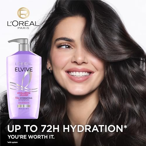 L'Oréal Paris Elvive Hyaluron Plump Shampoo und Conditioner Set für dehydriertes, trockenes Haar mit Hyaluronsäure-Pflegekomplex, 1 Kit (2 Produkte)