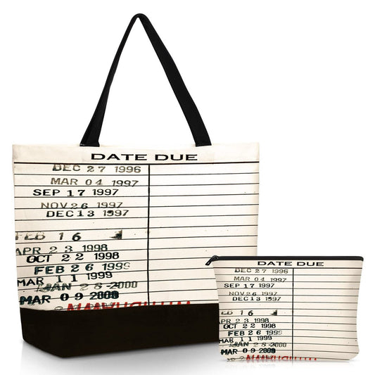 Sieral 2er-Set Bibliotheks-Tasche für Frauen, Buchliebhaber-Geschenk, Bookish Canvas Bag mit Reißverschlusstasche – Ideal für den Monat der Frauengeschichte, Buchclub, Leseratten