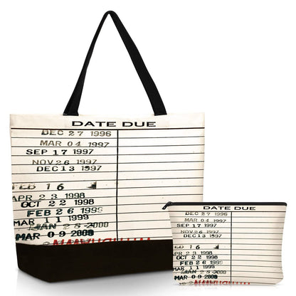Sieral 2er-Set Bibliotheks-Tasche für Frauen, Buchliebhaber-Geschenk, Bookish Canvas Bag mit Reißverschlusstasche – Ideal für den Monat der Frauengeschichte, Buchclub, Leseratten