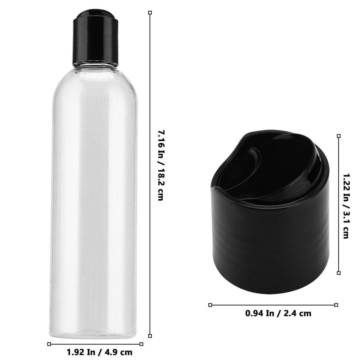 MUKLEI 40er-Pack 8 oz Plastikflaschen mit Disc Top Verschlüssen, nachfüllbare klare Reise-Quetschflaschen Behälter mit schwarzen Bulk-Disc-Kappen für Shampoo, Duschgel, Cremes, Seife