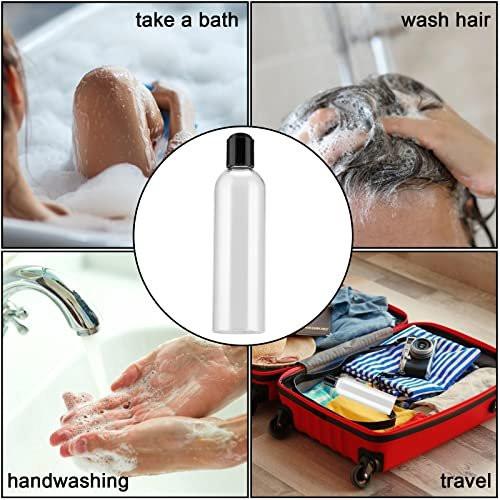 MUKLEI 40er-Pack 8 oz Plastikflaschen mit Disc Top Verschlüssen, nachfüllbare klare Reise-Quetschflaschen Behälter mit schwarzen Bulk-Disc-Kappen für Shampoo, Duschgel, Cremes, Seife