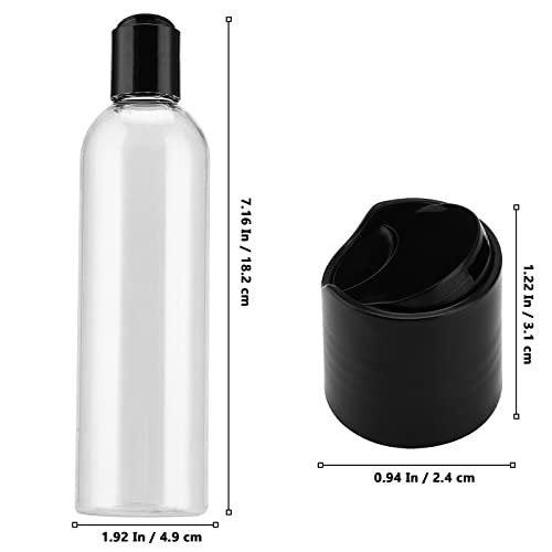 MUKLEI 40er-Pack 8 oz Plastikflaschen mit Disc Top Verschlüssen, nachfüllbare klare Reise-Quetschflaschen Behälter mit schwarzen Bulk-Disc-Kappen für Shampoo, Duschgel, Cremes, Seife