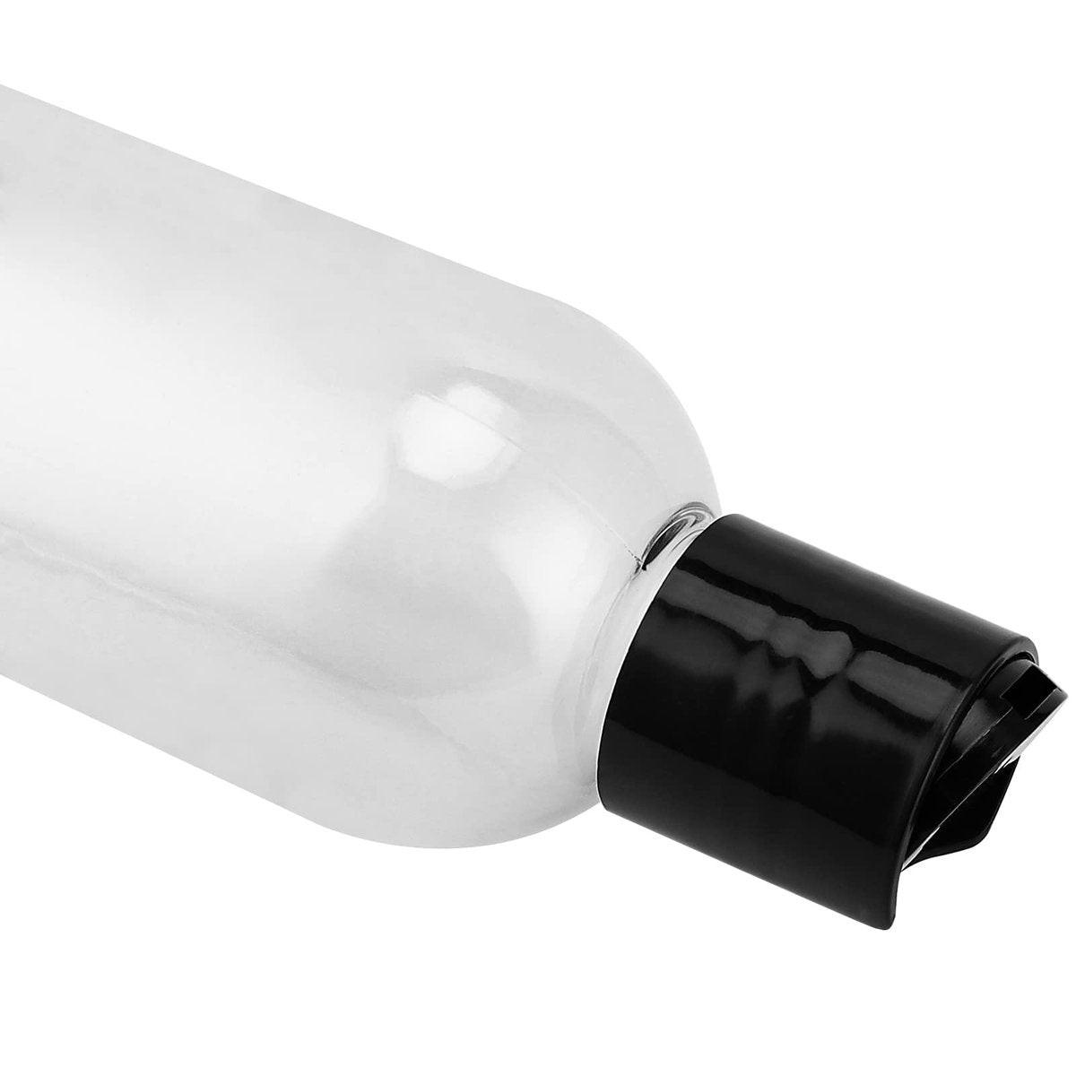 MUKLEI 40er-Pack 8 oz Plastikflaschen mit Disc Top Verschlüssen, nachfüllbare klare Reise-Quetschflaschen Behälter mit schwarzen Bulk-Disc-Kappen für Shampoo, Duschgel, Cremes, Seife