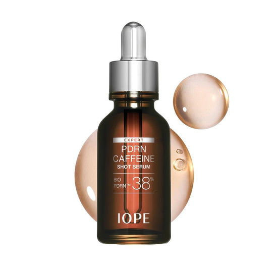 IOPE Expert PDRN Caffeine Shot Serum – Anti-Aging Gesichtsserum zum Sichtbaren Entschwellen, Glätten und Verjüngen müder Haut – Mit BIO-PDRN und Koffein – Schnell einziehende Textur – 30 ml
