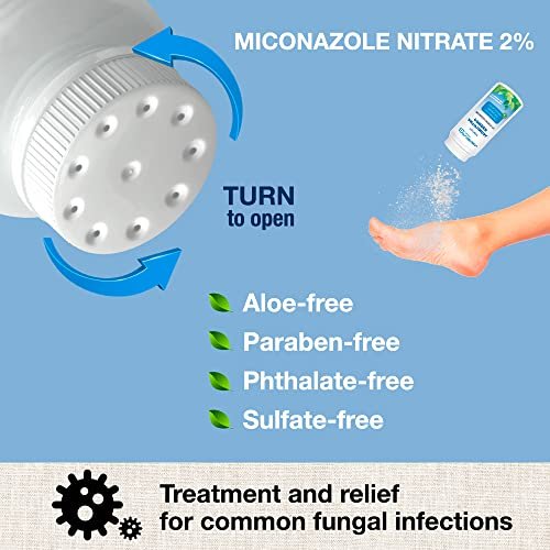 Puregen Labs Antifungal Puder mit 2% Miconazolnitrat gegen Fußpilz, Juckreiz und Ringelflechte – Talkumfrei, 85 g