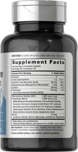 Horbäach Glucosamin Chondroitin mit MSM & Kurkuma – 180 magensaftresistente Kapseln – Nicht-GVO, glutenfrei
