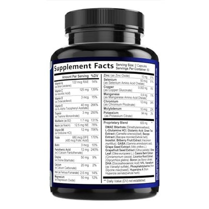 3X Gehirn-Nahrungsergänzungsmittel - Nootropika für Konzentration, Klarheit & Fokus - Gedächtnispillen mit Bacopa, Phosphatidylserin & DMAE - Gehirn-Booster, 120 Kapseln