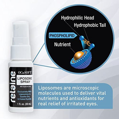 OCuSOFT Retaine Liposome Spray 15 ml – Augenlidspray für gereizte Augenlider bei Blepharitis, trockenen Augen und Meibom-Drüsen-Dysfunktion