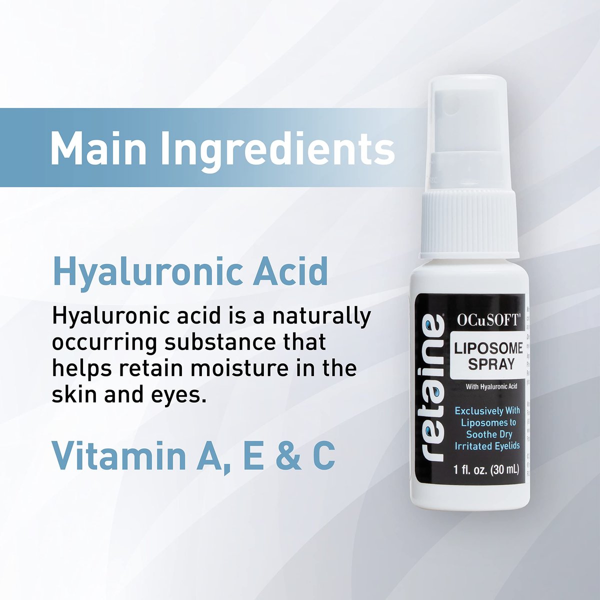 OCuSOFT Retaine Liposome Spray 15 ml – Augenlidspray für gereizte Augenlider bei Blepharitis, trockenen Augen und Meibom-Drüsen-Dysfunktion