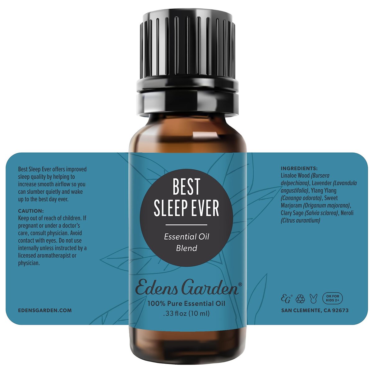Edens Garden Best Sleep Ever Bio-Ölmischung – 100 % reine Premium-Qualität, unverdünnt, natürlich, therapeutisch, Aromatherapie, ideal für Diffuser, Haut, Kerzen, Luftbefeuchter 10 ml (0,33 fl oz)