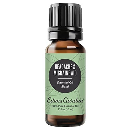 Edens Garden Kopfschmerz & Migräne Hilfe ätherisches Öl Blend – 100% reine Premiumqualität, unverdünnt, natürlich, therapeutisch, Aromatherapie, am besten für Diffuser, Haut, Luftbefeuchter, Gesicht 10 ml (0,33 fl oz)