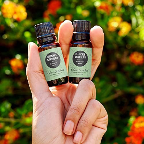Edens Garden Kopfschmerz & Migräne Hilfe ätherisches Öl Blend – 100% reine Premiumqualität, unverdünnt, natürlich, therapeutisch, Aromatherapie, am besten für Diffuser, Haut, Luftbefeuchter, Gesicht 10 ml (0,33 fl oz)