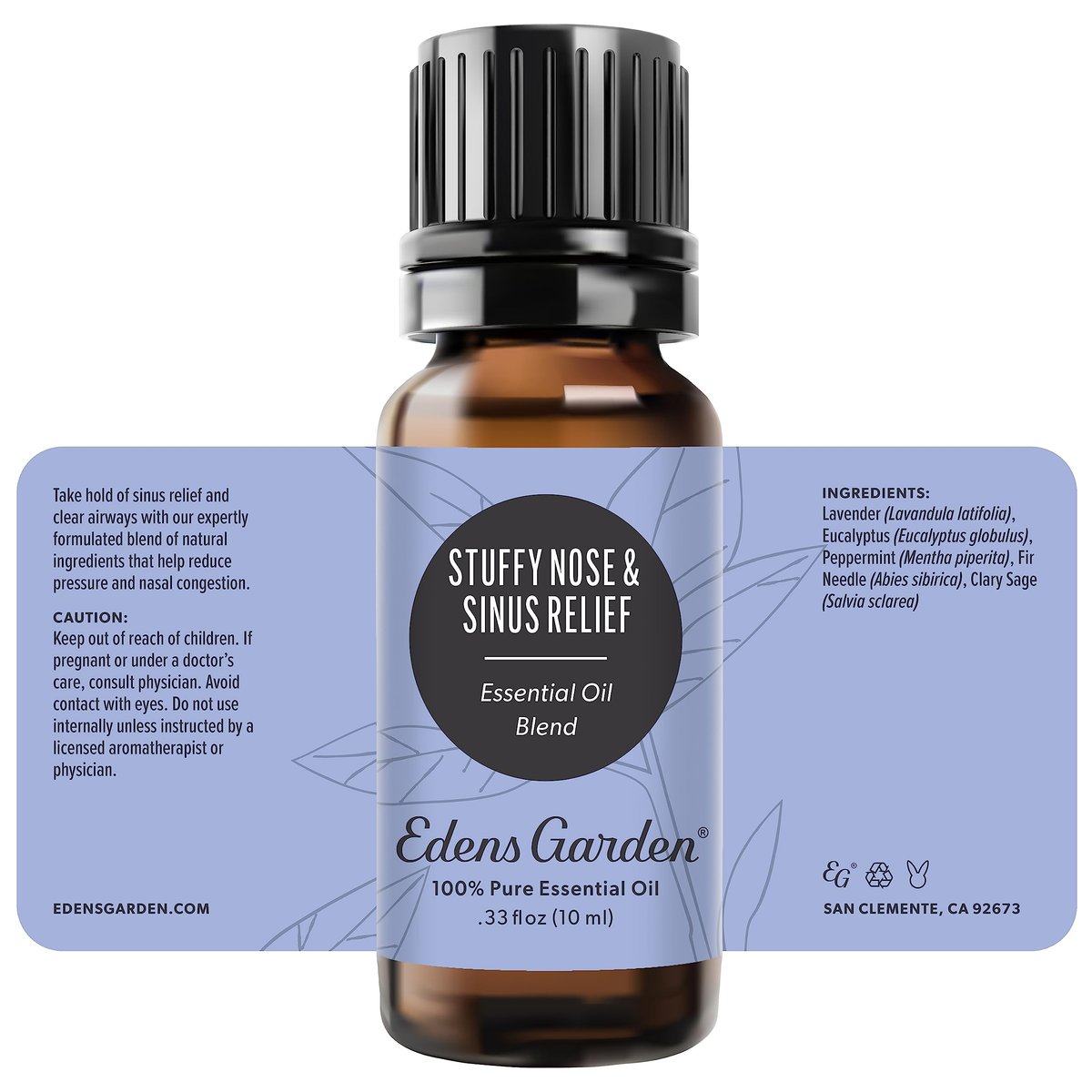 Edens Garden Stuffy Nose & Sinus Relief – 100% reine ätherische Ölmischung, 10 ml