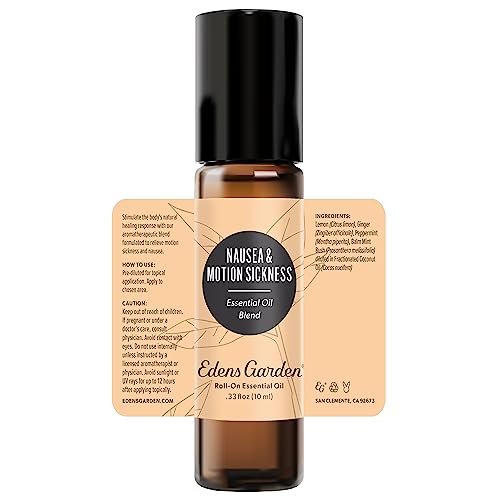 Edens Garden Übelkeit & Reisekrankheit Ätherisches Öl Roll-On Mischung – 100% rein, natürlich, therapeutisch, kinder- & hautfreundlich, ideal für Reisen, vorverdünnt 10 ml