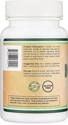 Inositol Kapseln (Myo-Inositol) 1000 mg – Frauenunterstützung, 60 Kapseln, vegan, glutenfrei, ohne Füllstoffe von Double Wood