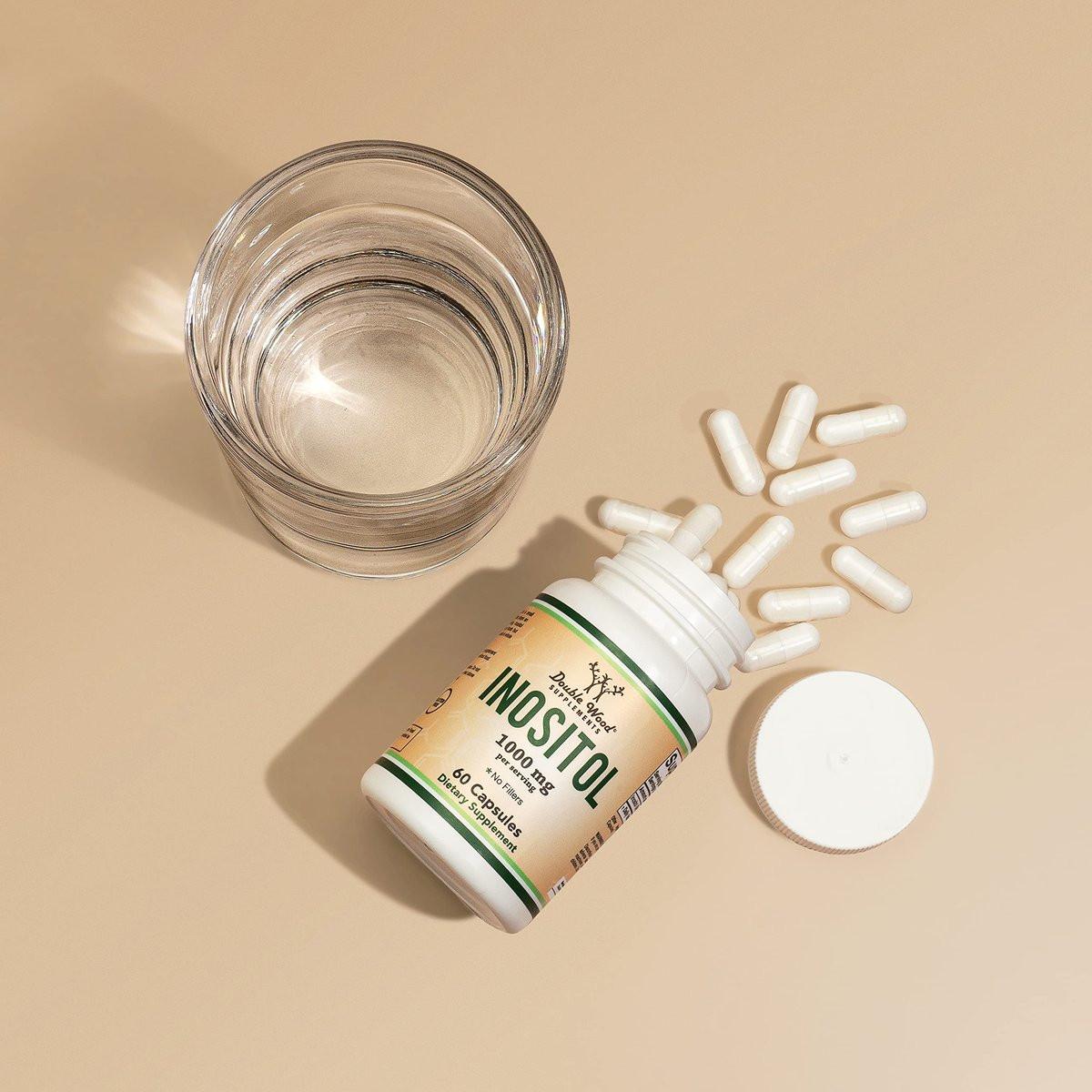 Inositol Kapseln (Myo-Inositol) 1000 mg – Frauenunterstützung, 60 Kapseln, vegan, glutenfrei, ohne Füllstoffe von Double Wood
