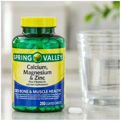 Calcium Magnesium Zinc mit Vitamin D3 | 600 mg Calcium + Magnesium + Zink | Nahrungsergänzungsmittel | 250 Kapseln | STS Home