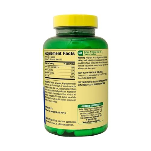 Calcium Magnesium Zinc mit Vitamin D3 | 600 mg Calcium + Magnesium + Zink | Nahrungsergänzungsmittel | 250 Kapseln | STS Home