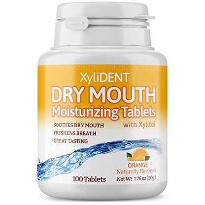Nature's Stance XyliDENT Xylitol Lutschtabletten für Mundtrockenheit - stimuliert Speichelfluss, erfrischt den Atem, reduziert Säureproduktion, schnelle Linderung, 100 Stück (Orange)