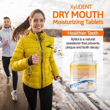 Nature's Stance XyliDENT Xylitol Lutschtabletten für Mundtrockenheit - stimuliert Speichelfluss, erfrischt den Atem, reduziert Säureproduktion, schnelle Linderung, 100 Stück (Orange)